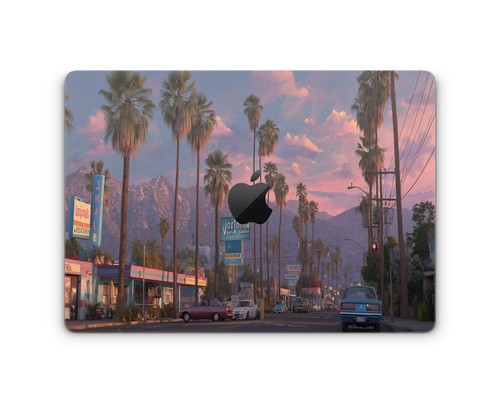 Sunset palm street macbook - street,